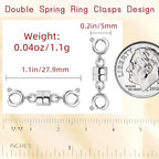 MKCYD Double Magnetic Necklace Clasps and Closures, Necklace Extenders for Women, 14K Gold and Silver Magnetic Jewelry Clasps for Bracelets - color: 12Pcs Silver