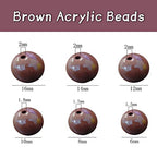 400 Pcs Brown Acrylic Round Loose Beads with 1.7mm Hole, 8mm Bulk Beads Acrylic Small Beads for Bracelets Necklaces Earring Making Supplies - color: Brown, size: 8mm - 400Pcs