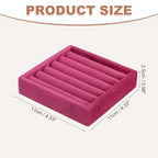 uxcell Stackable Jewelry Storage Tray, Jewelry Tray Drawer Organizer, Small Display Box for Earrings, Necklaces, Rings and Bracelets, Rose Red - color: Rose Red