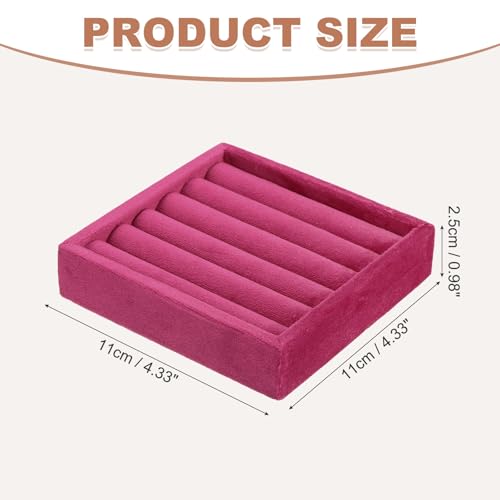 uxcell Stackable Jewelry Storage Tray, Jewelry Tray Drawer Organizer, Small Display Box for Earrings, Necklaces, Rings and Bracelets, Rose Red - color: Rose Red