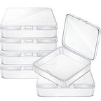 Jetec 6 Pieces Mini Plastic Clear Beads Storage Containers Box for Collecting Small Items, Beads, Jewelry, Business Cards, Game Pieces, Crafts (3.3 x 3.3 x 1.1 Inch) - size: 3.3 x 3.3 x 1.1 Inch