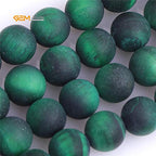 GEM-Inside 8mm Natural Stone Green Tiger Eye Frosted Matte Unpolished Round Beads for Jewelry Making Strand 15 inch - color: Green Tiger Eye, size: 8mm