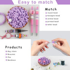 Sunrony 200Pcs Silicone Lentil Beads for Keychain Making, Bulk 12mm Silicone Abacus Spacer Beads for Necklace Bracelet Making Pens(Light Purple) - color: G-Light purple
