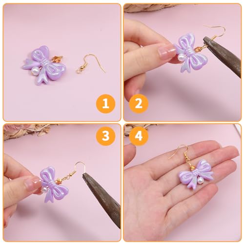 400 Pcs Stainless Steel Earring Hooks Fish Hook Earrings for Jewelry Making Gold French Wire Hooks Coil and Ball Style Earwires Ear Wires for Women DIY Dangle Earrings Crafts Supplies - color: Gold