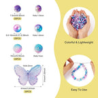 Beadthoven 100pcs Butterfly Acrylic Beads for Jewelry Making - Round Pearl Blue Purple Berry Bubblegum Rose Small Pony for DIY Earrings Keychains Bracelets Crafts Supplies - color: Purple
