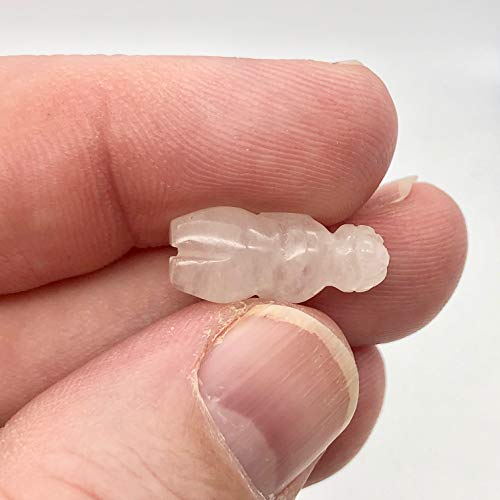 2 Carved Rose Quartz Goddess of Willendorf Beads for Jewelry Making