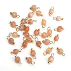 Beadia Natural Faceted Cube Stone Charms 4mm 30pcs with Untarnish Metal Accessories Loose Square Beads for DIY Jewelry Making - color: Sunstone