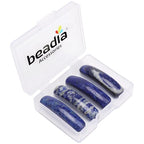 BEADIA Natural Curved Lapis Lazuli Stone Beads 36x10mm 4pcs for DIY Bracelet Jewelry Making - color: Lapis Lazuli