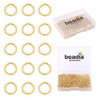 BEADIA 14K Gold Plated Jump Rings Non Tarnish 7mm 300pcs for Jewelry Making Findings - color: 14K Gold, size: 0.7x7mm