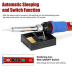 Soldering Iron Kit, 90W 110V LED Digital Soldering Iron with Ceramic Heater, Adjustable Temperature Soldering Welding Iron Kit, Auto-sleep, Thermostatic Design - color: 90w-16-in-1