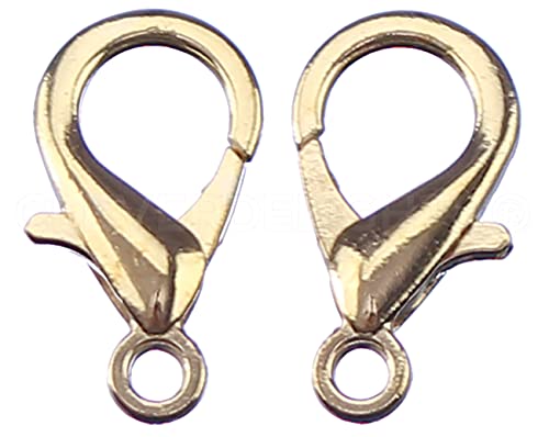 CleverDelights 21x12mm Lobster Clasps - 50 Pack (Champagne Gold) - color: Champagne Gold