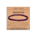 Natural Healing Gemstone Bracelet Handmade Yoga Stretch Elastic Bracelet Stress Relief Crystal Jewelry for Men and Women - color: Amethyst (Love Guardian), size: 4mm