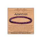 Natural Healing Gemstone Bracelet Handmade Yoga Stretch Elastic Bracelet Stress Relief Crystal Jewelry for Men and Women - color: Amethyst (Love Guardian), size: 4mm