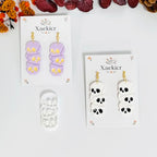 Xaekicr Halloween Skull Polymer Clay Cutters – 3-Stacked Skull Shape Clay Earring Cutters for DIY Jewelry, Polymer Clay Molds, Clay Tools – Halloween Cookie & Earring Making Supplies - color: P color