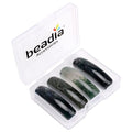 BEADIA Natural Curved Moss Agate Stone Beads 36x10mm 4pcs for DIY Bracelet Jewelry Making - color: Moss Agate