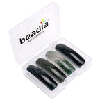 BEADIA Natural Curved Moss Agate Stone Beads 36x10mm 4pcs for DIY Bracelet Jewelry Making - color: Moss Agate