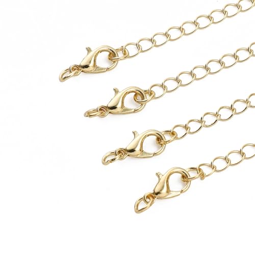 BEADIA 14K Gold Plated Extender Chains 75mm 20pcs Water Drop Extension Tail Chains for Jewelry Making Findings - color: WaterDrop