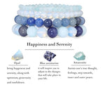 Vinswet 4pcs Beaded Bracelets for Women,Natural Healing Crystal Gemstones Bracelet,Anxiety Stress Relief Bracelet Handmade purple Jewelry Gifts for Women - color: Amazonite&Opal&Blue aventurine
