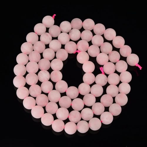 Natural Gemstone Loose Beads Matte Approxi 15.5 inch DIY Bracelet Necklace for Jewelry Making (8mm, Matte Rose Quartz) - color: Matte Rose Quartz, size: 8mm
