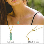 SmileBelle Crystal Necklace, Jade Necklace for Women as Anniversary Birthday Mothers Day Gifts for Women 14k Gold Black Tourmaline as Birthstone Jewelry for Girls Dainty Crystal Jewelry - color: Green Jade