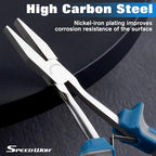 SPEEDWOX Long Reach Flat Nose Pliers 6 Inches Precision Duck Bill Fine Pliers for Hard to Reach Narrow Spaces Smooth Jaws High Leverage Reduce Efforts Non-slip Handles Small Plier Thin Professional - style: Flat Nose Pliers