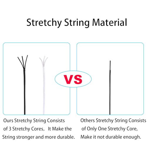 Stretchy String for Bracelets, 3 Rolls 1 mm 495 Feet Sturdy Elastic String Cord for Jewelry Making, Necklaces, Beading and Crafts (1.0mm (Black&Wihte&Rainbow)) - size: 1.0mm (Black&Wihte&Rainbow)