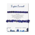 Healing Crystal Bracelets for Women 2 PCS 6mm Natural Stone Bracelet Stretch Crystal Beaded Bracelets Handmade Gemstone Bracelet Jewelry Gifts Christmas Gifts for Women Girls - style: lapis lazuli
