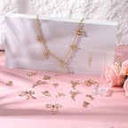 40pcs Alloy Bowknot Charms Links Golden Bow Tie Connector Charm Bow Dangle Pendants Mini Cute Bowknot Earring Charms for Jewelry Making Plated DIY Earrings Bracelet Necklaces Crafts