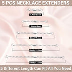 OHINGLT Necklace Extender Magnetic Clasps Chain Extenders for Necklaces,Gold and Silver Magnetic Necklace Clasps and Closures with Bracelet Extension - color: 5Pcs Silver