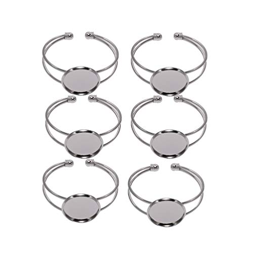 EXCEART Y Shape Bracelet Bottom Holder Round Plate 1.96In Diy Jewelry Making Beading Tray Craft Tool for Wrist Chain Display Set of 6 - color: Silver, size: 5*2cm