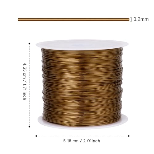 492FT Jewelry Wire 32 Gauge Tarnish-Resistant Copper Beading Wires Roll Bulk for DIY Crafts Jewelry Making, Antique Bronze - color: Antique bronze, size: 0.2mm