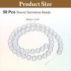 HARFINGTON 50pcs Natural Stone Beads 6mm Opal Round Gemstone Stone Loose Beading Real Genuine Smooth Balls Bead for Jewelry Making Bracelets Necklace Earrings DIY - color: Opal, size: 6mm