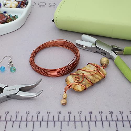 The Beadsmith Half-Round Craft Wire – Soft Temper Jewelry Wire, Antique Copper Color, 21 Gauge, 7 Yards - color: Antique Copper, size: 21 Gauge