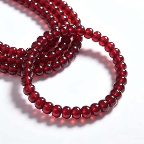 Natural Mulitcolor Rondelle Beads Natural Stone Disk Beads Loose Gemstone Spacer Bead for DIY Bracelet Necklace Jewelry Making（4 * 2mm 1 Strand 150pcs Red） - color: Red