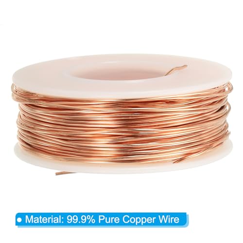 PATIKIL 98.42 Feet Solid Bare Copper Wire,20 Gauge 99.9% Pure Copper Wire 0.8mm Soft Beading Wire Metal Plant Stem Ties for Jewelry Craft (30m) - size: 0.8mm x 98.42ft
