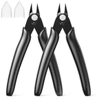 BOENFU Small Wire Cutter Jewelry Wire Cutters Zip Tie Cutters 2-Pack Flush Cut Nippers Precision Small Side Cutting Pliers for 3d Print, Plastic Models, Jewelry, Electronics, Black, 5 Inches, BF-170 - color: Black ( 2 Pack )