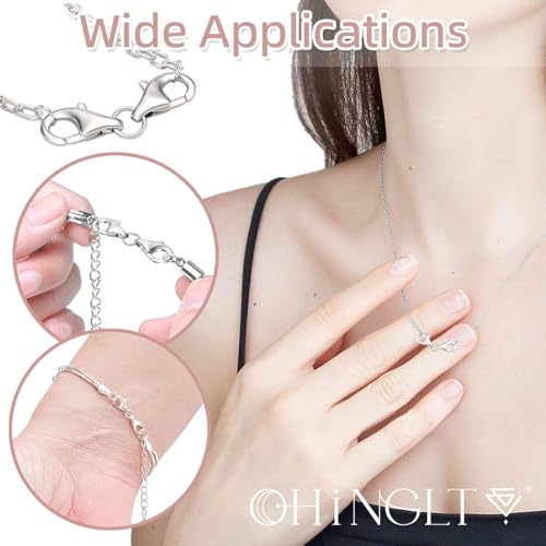 OHINGLT Double Lobster Claw Clasps Necklace Extender Gold, Double End Design Necklace Clasps and Closures, Bracelet Connector Suitable for Jewelry Making (8PCS Gold) - color: 8PCS Gold