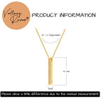 Valloey Rover Gold Necklace for Women 14K Gold Plated Circle Cubic Zirconia Pendant Necklace Dainty Twist Rope Chain Necklace Simple Jewelry Gift for Women - style: Gold-Bar