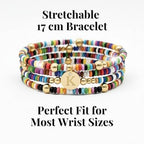 Set of 4 Colorful Bead Initial Bracelets, Personalized Stackable Jewelry, Adjustable Stretchy Charm Bracelets for Women, Beaded Bracelet Set, Trendy Custom Jewelry Gift - style: Colorful Bead - K