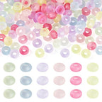 200Pcs Large Hole Acrylic Beads 16x8mm Frosted European Beads Rondelle Candy Color Pastel Pony Bead Kandi Bead Spacers for Crafts DIY Bracelets Jewelry Making Supplies - color: Random, Rondelle