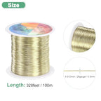 M METERXITY 0.3mm Jewelry Wire, 28 Gauge 328FT Craft Wire Copper Beading Wire for Jewelry Making/Planting/Weaving/DIY Crafting, Soft Metal Wires [100M, Light Golden] - color: Light Golden, size: 0.3mm 28 Gauge