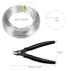 QWORK Bendable Craft Aluminum Wire 18 Gauge 328 FT, Sculpting Wire with Cutter