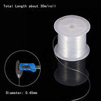 PH PandaHall 0.45mm Crystal Beading Cords Clear Fishing Line Invisible Nylon Thread Jewelry String Wire Cord String for Party Christmas Decor Seed Beads Jewelry Bracelet Making 30 Yards - size: 0.45mm