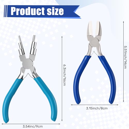 Mudder 2 Pieces Jewelry Making Tool Bail Making Pliers 6 in 1 Jewelry Wire Bending Pliers for Beading Looping Shaping Wire DIY Crafts (Clear Blue) - color: Clear Blue