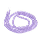 FASHEWELRY 200Pcs Transparent Frosted Glass Bead 4mm Matte Crystal Glass Loose Beads for DIY Jewelry Making (Medium Purple) - color: Medium Purple