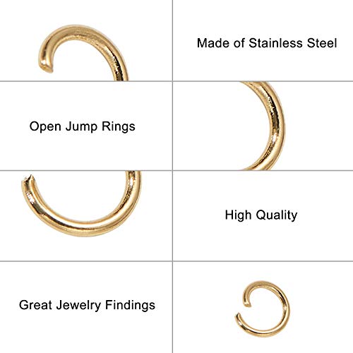 DanLingJewelry 500Pcs 304 Stainless Steel 27 Gauge Open Jump Rings 3mm for Jewelry Making Connectors Jewelry Finding Golden Color - color: 500 pcs - ф3mm δ 0.4mm - Golden