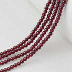 MJDCB 225pcs Natural Small Stone Beads 3mm Red Garnet Round Smooth Loose Gemstone Bead for Jewelry Making Bracelets Earrings Necklaces Accessories - color: Red Garnet