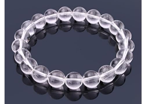 Adabele 1pc Natural Stretch Gemstone Bracelet 8mm (0.31") Bead 7" to 8.5 inch Healing Crystal Energy Quartz Chakra Jewelry Women Unisex Birthday Gift - color: Grade A Clear Crystal, size: 7 inch