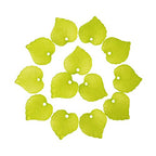 50Pcs Frosted Acrylic Leaf Charms Green Yellow Transparent Plant Pendants Clear Autumn Leaves Beads Summer Charms for Jewelry Making - color: Green Yellow #2