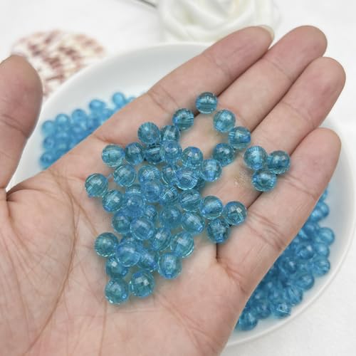 1000PCS 6MM Round Crystal Acrylic Beads Crystal Faceted Beads Spacer Beads for DIY Crafts Jewelry Making, Bracelets Necklaces Wind Chimes Suncatchers Loose Gemstones(64-Deep Blue) - color: 64-Deep Blue, size: 6MM